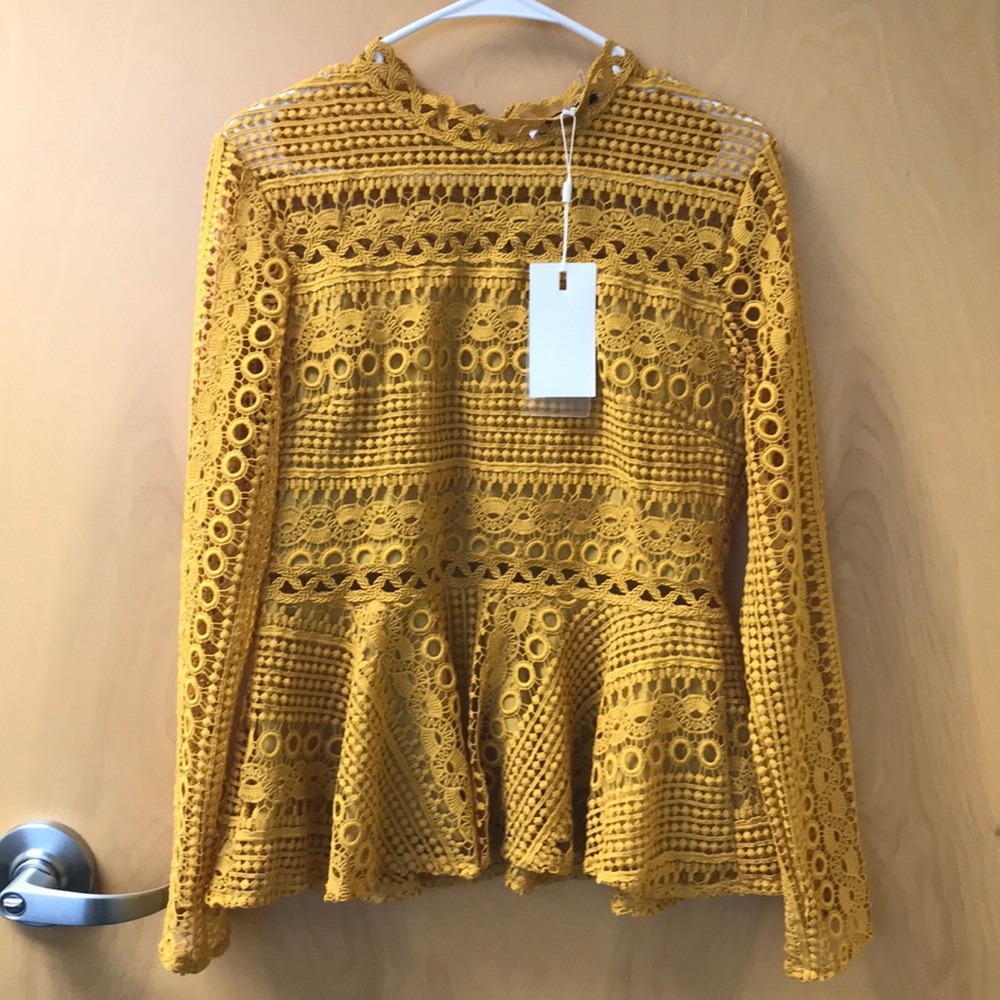 Mustard peplum top from VICI